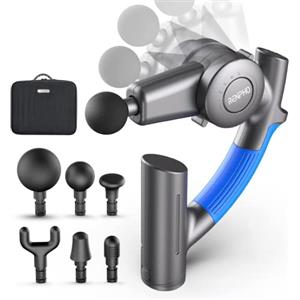 RENPHO Pistola Massaggio Muscolare, Massage Gun Pistola Massaggio, Elettrico Massaggiatore Percussione Tessuto Profonda con Braccio Regolabile e 6 Teste di Massaggio, Custodia Portatile