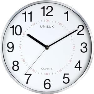 Unilux Orologio da parete moderno ARIA Grigio Metallizzato diametro 28,5 cm