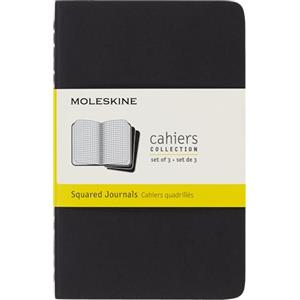 MOLESKINE (PUNXES) Moleskine Cahier Journal, Set di 3 Quaderni con Pagine a Righe, Copertina in Cartone con Cucitura in Cotone Visibile, Colore Nero, Pocket, 64 Pagine