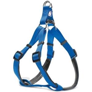 Record - Pettorina Cane - Realizzata in Nylon Imbottito Soft con Rivestimento in PVC - Pettorina di Tipo X Scapolare - Colore Blu - Taglia L - Circonferenza 56-81 cm