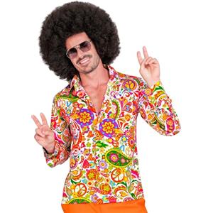 W WIDMANN MILANO Party Fashion - Camicia hippie, hipster, flower power, costume anni '60, costumi di carnevale