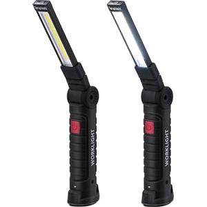Wigearss Torcia LED Ricaricabile Luce da Lavoro Torcia COB Lampade di Ispezione con Base Magnetica e Gancio Appeso