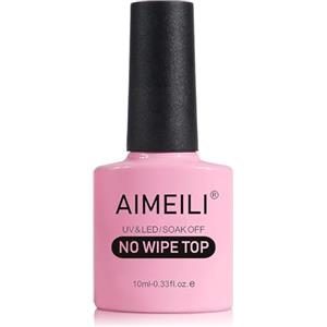 AIMEILI No Wipe Top Coat Smalto Semipermente Smalti per Unghie per Manicure in Gel UV LED Soak Off 10ml