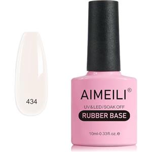 AIMEILI Rubber Base Gel Rosa Smalto Semipermanente Colori Nude per Unghie in UV LED Soak Off Gel Nail Gel Polish - (434) 10ML