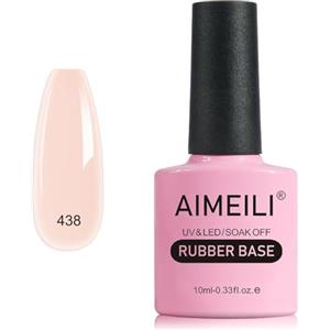 AIMEILI Rubber Base Gel Rosa Smalto Semipermanente Colori Nude per Unghie in UV LED Soak Off Gel Nail Gel Polish - (438) 10ML