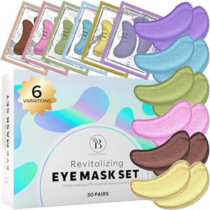 BLOOMORA Patch Occhi (30 paia, mix varietà) | Maschera Occhi con Niacinamide e Acido ialuronico | Patch Occhiaie e Borse