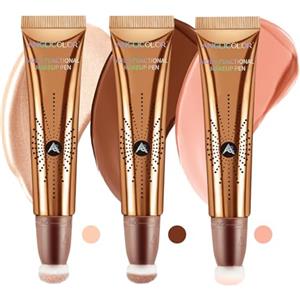 Anglicolor Contouring Viso, Illuminante Viso, Blush Liquido, Duraturo a Lungo, Impermeabile, Alta Visibilità Del Colore, Facile da Applicare (01+02+05, 36ml)