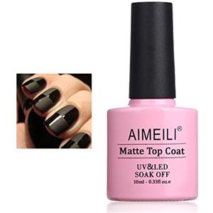 AIMEILI Matt Top Coat Opaco Smalto Semipermente per Manicure Smalti per Unghie in Gel Soak Off UV LED 10ml