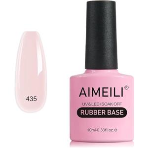 AIMEILI Rubber Base Gel Rosa Smalto Semipermanente Colori Nude per Unghie in UV LED Soak Off Gel Nail Gel Polish - (435) 10ml
