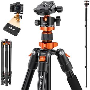 K&F Concept Treppiede Fotocamera Reflex, 175CM da Viaggio Alluminio, con Monopiede, Professionale con 360° Testa a Sfera Piastra Sgancio Rapido K255A4(TM2515M1)