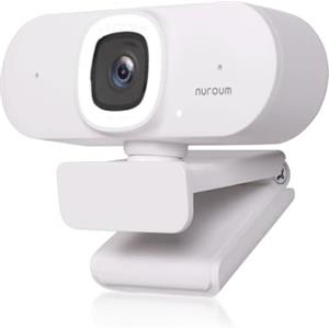 Nuroum V15-AFL Webcam 2K con Luce ad Anello, Webcam Autofocus per PC con Doppio Microfono, 1080P 60fps, FOV 75° e Correzione della Luce, Webcam PC USB Plug&Play per Videochiamate/Zoom/Teams/OBS/Xsplit