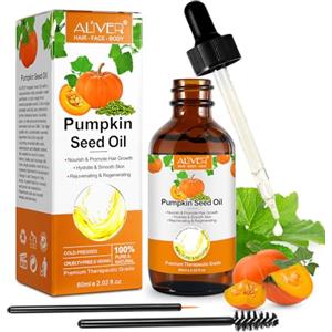 JCZQDRPC Biologico Olio di semi di zucca per crescita capelli, Pumpkin Seed Oil 100% puro spremuto freddo, olio semi di zucca Aiuta crescita sopracciglia, Idratante cuoio capelluto, viso, corpo, 1 pezzo