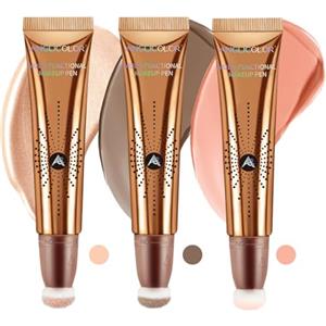 Anglicolor Contouring Viso, Blush Liquido, Illuminante Viso, Duraturo a Lungo, Impermeabile, Alta Visibilità Del Colore, Facile da Applicare (01+04+05, 36ml)