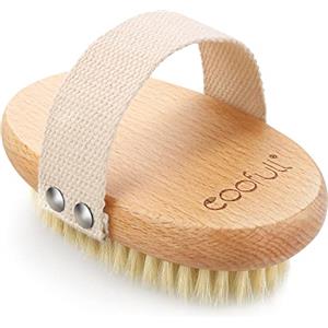 SURDOCA Spazzola per Pelle Secca, Spazzole Esfolianti per il Corpo, Bagno e Doccia con Legno di Faggio Biologico, Utile per Massaggi Cellulite con Setole Naturali di Cinghiale, Unisex, Forma Ovale