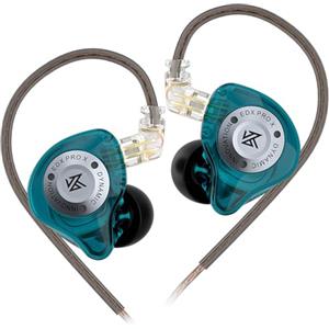 LINSOUL KZ EDX Pro X - Auricolari in-ear, singolo driver dinamico HiFi con forma ergonomica, cuffie da gioco cablate (senza microfono, turchese)
