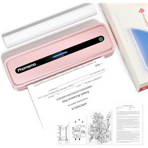 Phomemo M832 Stampante Portatile, Stampante Termica A4 Compatibile con Phone via Bluetooth, Windows e macOS via Cavo USB, per Viaggi, Lavoro, Casa, Stampa Solo su Carta Termica, Rosa
