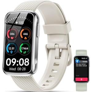 OUKITEL Smartwatch Donna Uomo con 2 Cinturini, Orologio Smartwatch 24+ Modalità Sportive, Fitness Tracker con Sonno/SpO2/24H Cardiofrequenzimetro, Impermeabile IP68 Smart Watch Bianco per Android iOS