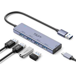 TSUPY Hub USB 3.0, Sdoppiatore USB, Multipla usb, USB Hub 3.0 Alluminio 5Gbps Multipresa usb per Surface, Macbook, Laptop, Xbox, Flash Drive, HDD