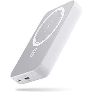 NOHON Wireless Powerbank Magnetico 10000mAh: Caricabatterie Portatile Power Bank | Batteria Esterna con PD 20W USB-C Ricarica | Compatibile con iPhone15 14 13 12 Mini Pro Pro Max | Bianco