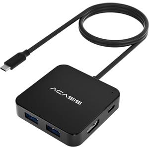 ACASIS Hub USB C Multi-Port con HDMI 4K, Power Delivery 100 W 3 porte USB 3.0, 1 porta Type-C 3.0, Adattatore splitter con 2ft Cavo USB per MacBook, Mac Mini, laptop e dispositivo USB C