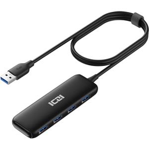 ICZI Hub USB 3.0 Alimentato 5 Porte Sdoppiatore Multiporta USB3.0 con Cavo Lungo 120cm per PC, Macbook Pro, Mac Mini, Notebook, PS5