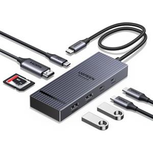 UGREEN Revodok Pro 108 10Gbps Hub USB C HDMI 4K 60Hz Lettore di Schede SD TF PD 100W Adattatore Multiporta Docking Station USB C Compatibile con MacBook iPad Pro Air M4 Surface iPhone 16 Galaxy S24