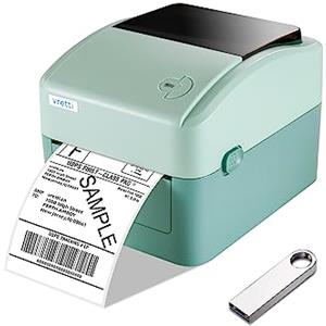 vretti Stampante per etichette di spedizione wireless, stampante termica per etichette Bluetooth 4x6, compatibile con sistemi Windows, Mac OS e