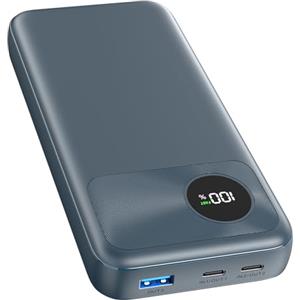 A ADDTOP Power Bank 20000mAh Batteria Esterna - A ADDTOP 22,5W Ricarica Rapida Caricabatteria Portatile PD3.0 QC4.0 con Display Digitale LED e 3 Porte, 2 USB C In&Out, 1 USB A per Smartphone Tablets Blu