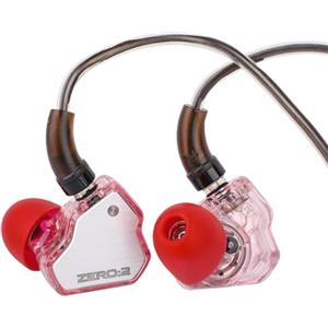 Linsoul 7Hz x Crinacle Zero:2 In Ear Monitor, IEM con driver dinamico da 10 mm aggiornato, cuffie cablate, cuffie da gioco, cavo IEM OFC con microfono da musicista (Con microfono, Rosa)