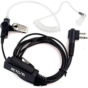 Retevis Cuffia Walkie Talkie 2 Pin Auricolare con Tubo Acustico Trasparente Compatibile con Motorola CP040 GP2000 GP300 HYT-TC500 MAG ONE A8 Ricetrasmettitore (1 Pezzo)