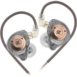 LINSOUL KZ EDX Pro X - Auricolari in-ear, singolo driver dinamico HiFi con forma ergonomica, cuffie da gioco cablate (senza microfono, grigio)