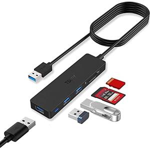 TSUPY Hub USB 3.0, Adattatore USB Cavo Lungo con 3 USB3.0 e Lettore di Schede SD/TF Splitter di Espansione per MacBook Pro Memory Stick USB e Altri