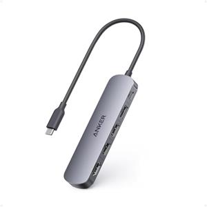 Anker Hub USB C(5-in-1), HDMI 4K@30Hz con Power Delivery fino a 100W, porte dati USB-C e USB-A da 5Gbps, compatto ed elegante per MacBook, Lenovo, Dell XPS, laptop HP e altri dispositivi.