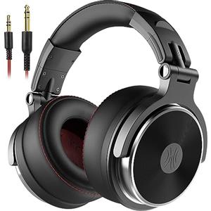 OneOdio Pro 50 Cuffie Professionali da Studio, Cuffie Cablate con Shareport e Microfono, Jack da 3,5 mm e 6,35 mm, Cuffie per Registrazione, Mixaggio, Monitoraggio, Creatori, DJ, Chitarra, Podcast