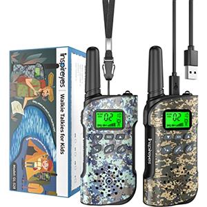 Inspireyes Walkie-Talkie Bambini Ricaricabili, 48 Ore di Orario di Lavoro, 3 Chilometri di Lungo Raggio, Regali di Compleanno per Ragazzi Ragazze, Giocattoli da Esterno per Bambini di 3-12 Anni