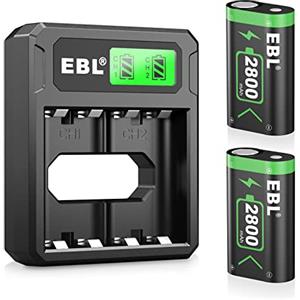 EBL 2800mAh Set Batteria Pile Caricabatterie Adatta per Xbox One, Xbox One S, Xbox One X, Xbox One Elite Controller