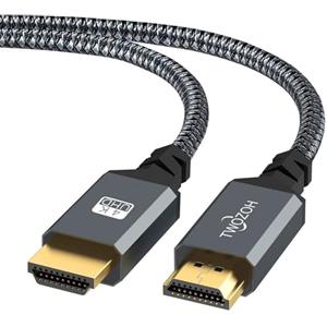 Twozoh Cavo HDMI Corto 0,3M, Nylon Intrecciato Cavi HDMI 4K 60Hz HDR 2.0/1.4a, Video UHD 2160p, 1080p, 3D, compatibile PS5, PS3, PS4, PC, proiettore, 4K UHD TV/HDTV, Xbox