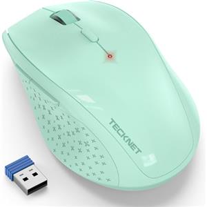 TECKNET Mouse Wireless, 4800 DPI Silenzioso Mouse Senza Fili Ergonomico, 2.4 GHz Ricevitore, 6 Pulsanti, 30 Mesi Durata Batteria, Compatibile con PC, Laptop, Mac, Chromebook