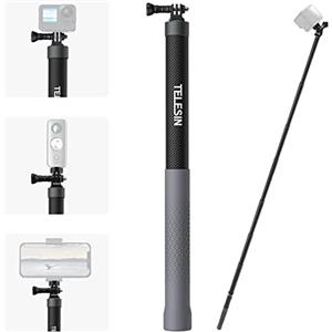 TELESIN Bastone per selfie lungo in fibra di carbonio 3 m/9,8 FT per GoPro Hero 13 12 11 10 9 8 Max Insta360 X4 X3, DJI Osmo Action 4 3 fotocamera invisibile selfie stick asta di estensione monopiede