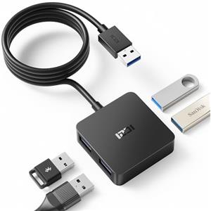 ICZI Hub USB 3.0, Multipresa 4 Porte Estensione Sdoppiatore Dati USB con Cavo Lungo 120cm Adatto per MacBook Pro, Mac Mini, iMac, Surface.