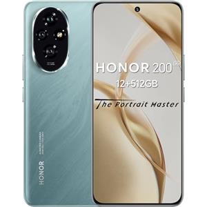 HONOR 200 Smartphone 5G NFC Dual SIM, 12GB RAM 512GB, AMOLED da 6.7 pollici telefono con tripla fotocamera principale da 50 MP, 5200 mAh, Android 14, Emerald Green [Versione italiana]