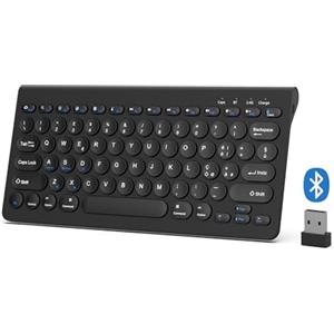 BQSS Tastiera iPad, Tastiera Bluetooth Ricaricabile, Per iPad 9/10 Generazione, iPad Air/Pro/Mini/Samsung tablet S9/Android e Window (Black)