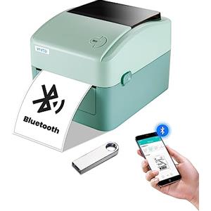 vretti Stampante per etichette Bluetooth, Stampante per etichette DHL, Compatibile con Amazon, eBay, Shopify, DHL, FedEx, Verde