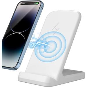 Zestiq Caricatore Wireless, Zestiq Caricabatterie Wireless 15W Base Ricarica Wireless, Wireless Charger per i Phone 16/15/14/13/12/11/XR/X/8, Somsung Galaxy S25/S24/S23/S22/S21, e Dispositivi Certificati Qi.