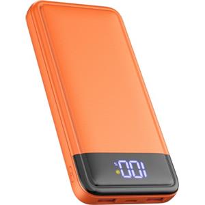 LGXS Power Bank, Slimmest 22.5W Powerbank 13800mAh PD3.0 USB C (Ingressi/Uscite), Caricatore Portatile Ricarica Rapida Batterie Esterna Compatibile iPhone 16 15 14 13 12 11 Huawei etc.(Arancione)