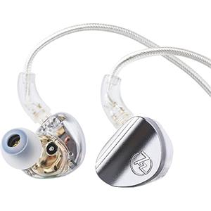 LINSOUL 7HZ SONUS 1DD+1BA Dual Driver In Ear Monitor, Cuffie HiFi In Ear IEM, con cavo OCC rimovibile di fascia alta, in alluminio per audiofili, cuffie da gioco (grigio, 3,5 mm)