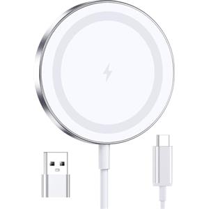 YLLZI Caricatore Wireless Magnetico, Caricabatterie Mag-Safe per iPhone 16, Caricatore Senza Fili Portatile Wireless Ricarica per iPhone 15 Pro Max/15 Plus/15 Pro/14 Pro Max/14 Plus/13 Pro/13/12 Mini/12 Pro
