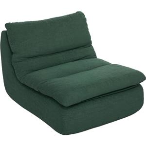 HOMCOM Sedia da Terra Moderna e Imbottita con Rivestimento, Chaise Longue, Poltrona Relax in Tessuto Effetto Velluto e Schiuma, 82x103x75 cm, Verde