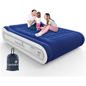 Luxchoice Materasso Gonfiabile con Cuscino Rialzato Letto Gonfiabile Autogonfiabile con Pompa Elettrica Integrata per Adatto per letto temporaneo domestico o Campeggio