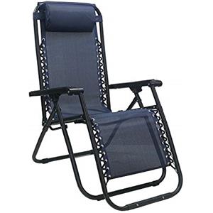 Totò Piccinni Sedia Gravity gravità Zero Sdraio da Giardino Poltrona Relax Pieghevole Salvaspazio Tubolari Acciaio 24mm Reclinabile Tessuto in Textilene, Mare Spiaggia Piscina Arredo Esterno (Blu)